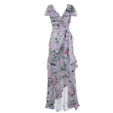 Asos Design Women's Drape Detail Midi Dress Wrap Skirt Raw Edge Detail -10