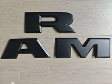 Ram 1500 2500 3500 Tailgate Black R A M Letters Nameplate Emblem - Set Mopar Oem Ram 1500 2500 3500 Tailgate Black R A M Letters Nameplate Emblem - Set Mopar Oem
