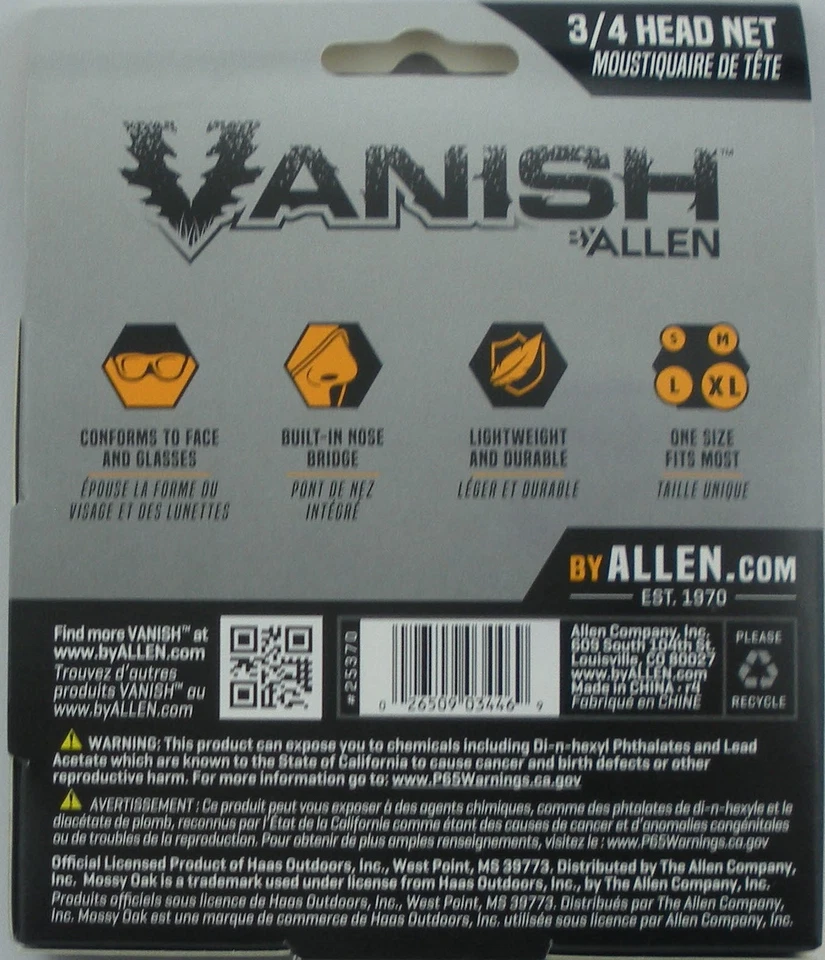 Allen 5370 3/4 Mesh Face Net Mossy Oak Breakup Country Camo - Image 3 of 3