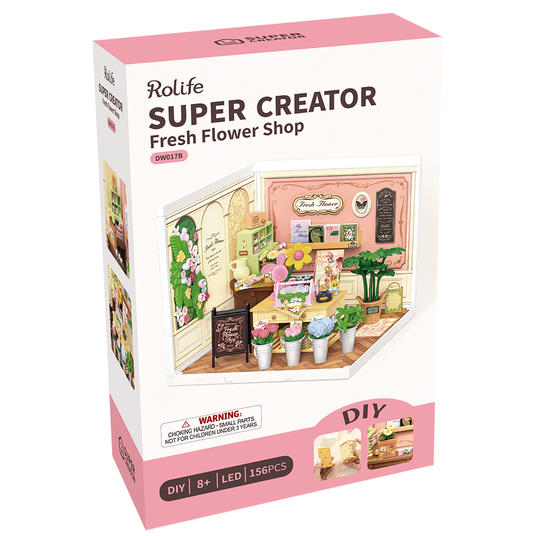 Rolife Fresh Flower Shop Super Creator DIY Miniature House DW017B 3D Puzzle - Image 2