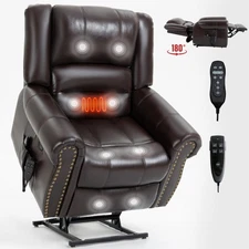 FlexiSpot Elderly Power Lift Recliner Chair Sofa Massage and Heat Cup Holders 
