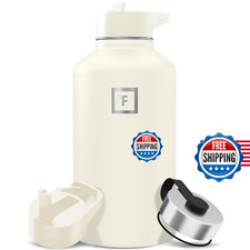IRON FLASK Camping Hiking Hydration Flask with Straw, Wide Mouth Insulated St
