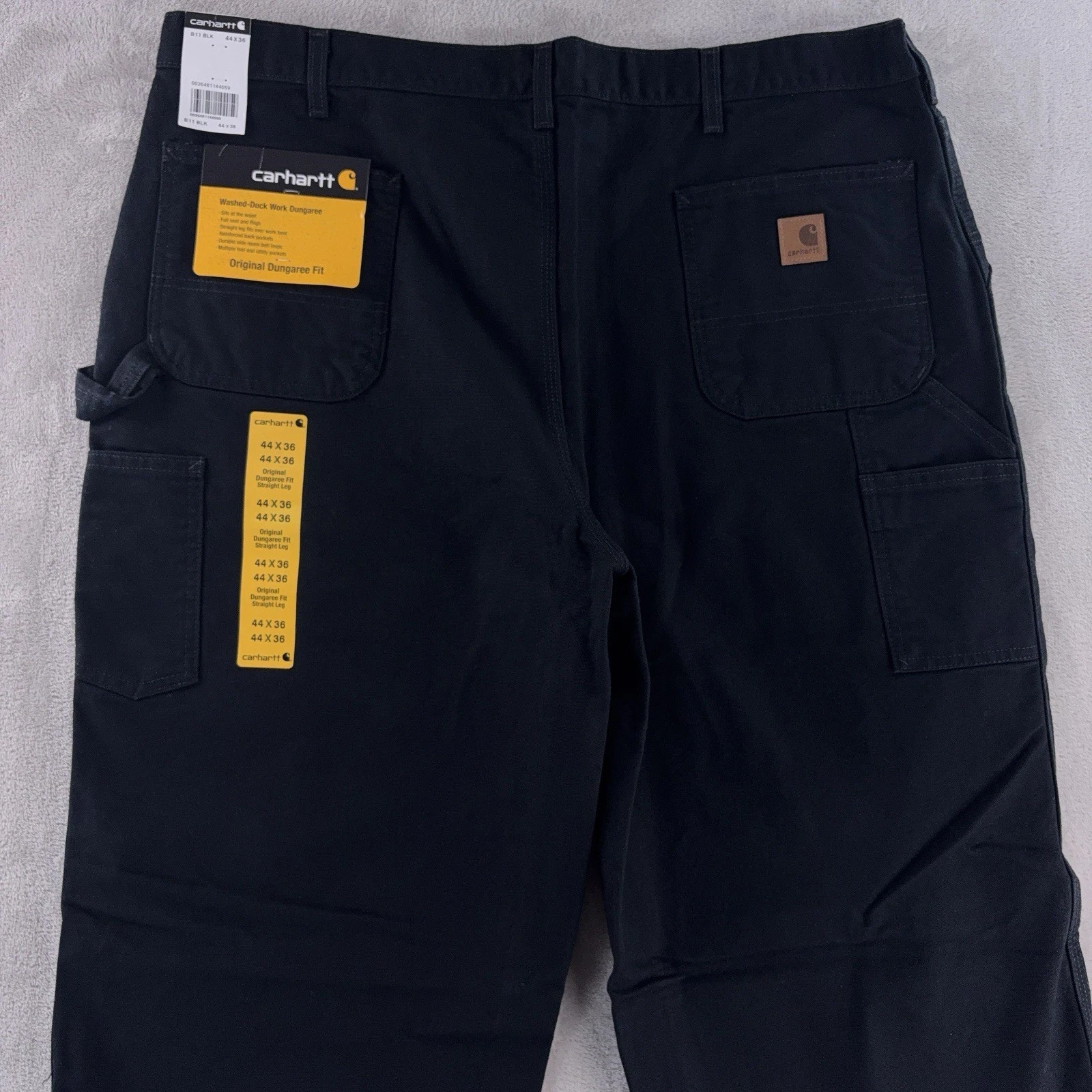 Carhartt Original Dungaree Fit Pants Mens Size 44x36 Black Utility Carpenter