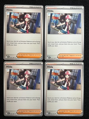 4x Hilda 084/086 Playset Uncommon White Flare Pokemon NM