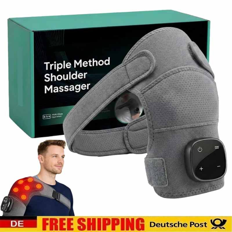 Triple Method Shoulder Massager,Wearable Heated Pad for Neck And Trap Neu