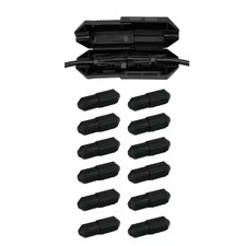 Extension Cord Safety Cover, Plug Protector for Lights Black Indoor/Outdoor 12PK