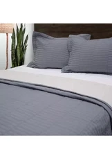 Jennifer Adams Home Codora 3-piece Quilt Set- California King - Grey New W/ Tags