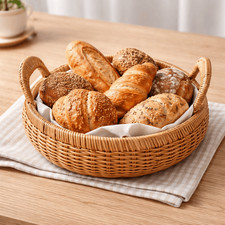 Large Capacity Imitation Rattan Storage Basket  Living Room