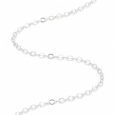 925 Sterling Silver Flat Oval Cable Chain 2.5 3.5 mm - 1 Foot