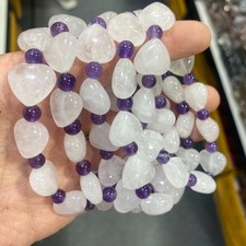 Wholesale 5 Pcs mixed gem stone Quartz Crystal love Stretch Bracelet