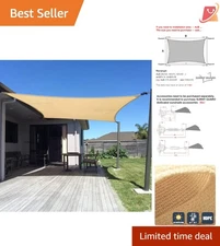Sun Shade Sail 10x13 UV Block HDPE Patio Garden Outdoor UV Protection