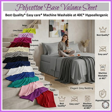 Base Valance Sheet Polycotton Box Pleated Bed Skirt Platform Sheet All Sizes