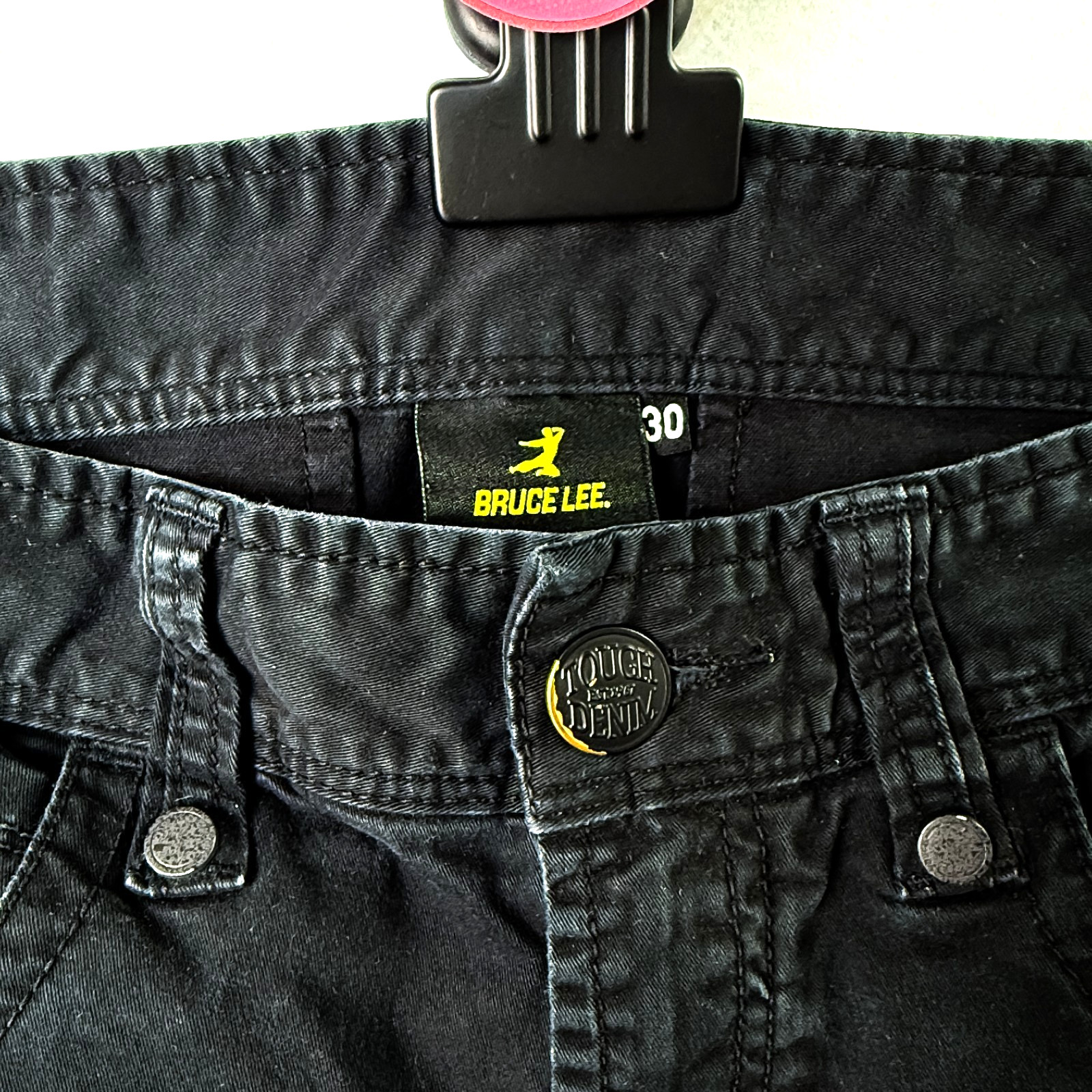 Rare Tough JeanSmith x Bruce Lee Collab Black Jogger Y2K Pants Men’s Size 30 image 3