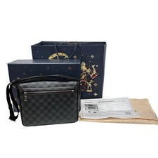 Louis Vuitton N42710 District PM Damier Graphite Canvas Bag 10.2" x 7.9" x 2.8"