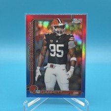 2025 Topps Chrome NFL Myles Garrett Red White Blue Refractor #70