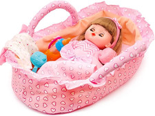Baby Doll Bassinet Portable Carrier for 8-12 Inches Doll Accessories Baby Doll C