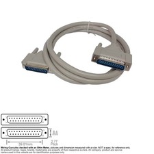 Cable Parallel Serial D-Sub DB25 DB 25 Pin IEEE Male Male Straight Thru 6FT