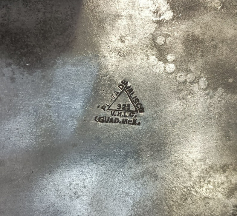 (2) Jalisco 925 Sterling Silver Western Saddle Corner Plates Floral Engraved