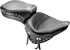 Mustang 75072 Black Studded 2-Up Seat Harley Softail 00-06 FLST FXST 17.5" Wide
