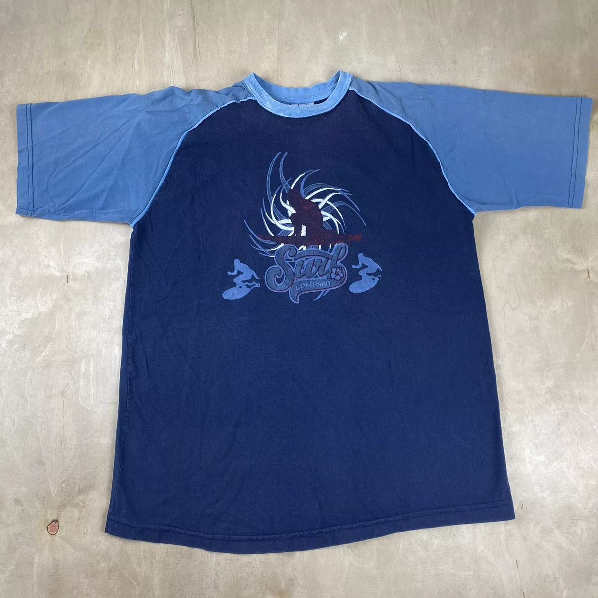 Vintage Hang Ten Surf Company Blue Large T Shirt Beach Surf