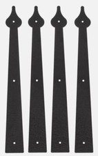 Garage Door Decorative Hinge 16" Black Stamped Steel - Set of 4 - No Screws