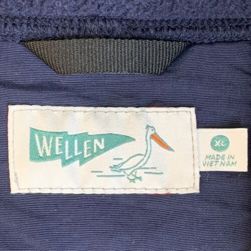 Wellen Fleece Pullover Mens Size XL Navy Kangaroo Pocket 1/2 Zip Snaps XL - Picture 6 of 12