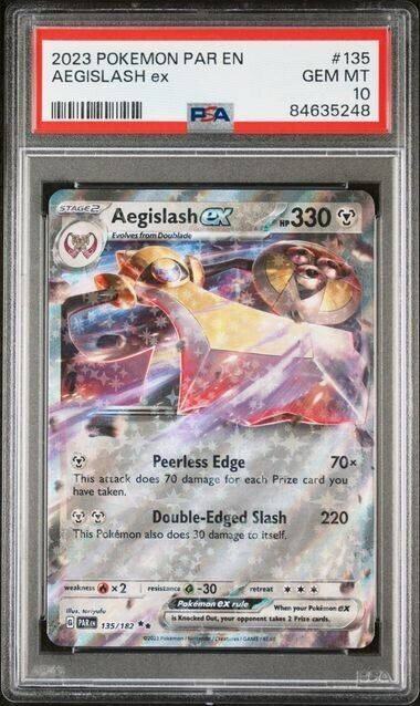 2023 Pokemon Paradox Rift Aegislash ex PSA 10 GEM #135 2023 Pokemon Paradox Rift Aegislash ex PSA 10 GEM #135