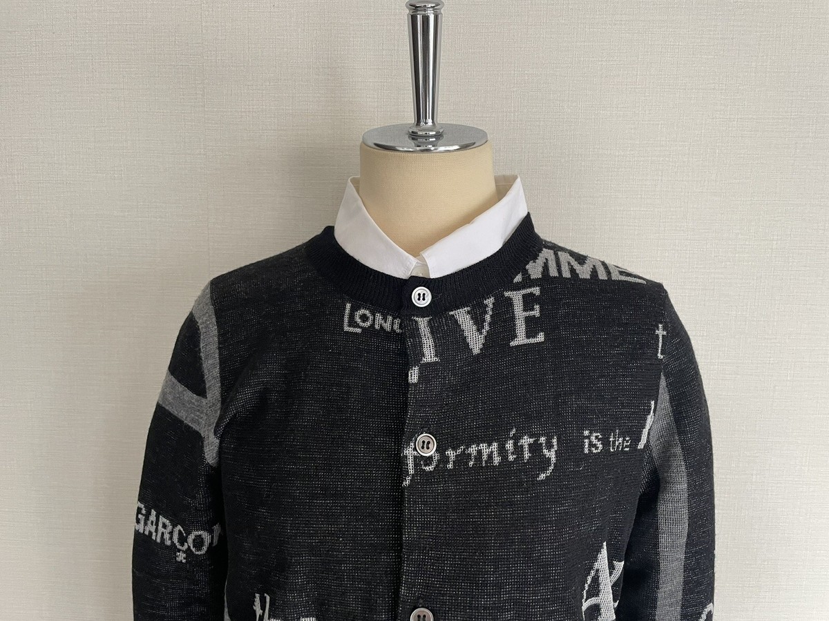 Comme des Garçons 2022 Logo Cardigan Comme Des Garcons Logo Sweater Cardigan AD2003 | eBay