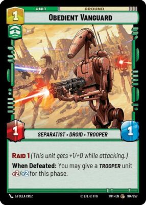 Star Wars Unlimited Obedient Vanguard (104/596) Twilight of the Republic LP