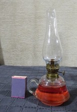 Alte kleine Petroleumlampe 3''' Flachbrenner J.C. Giessing Nürnberg Öllampe