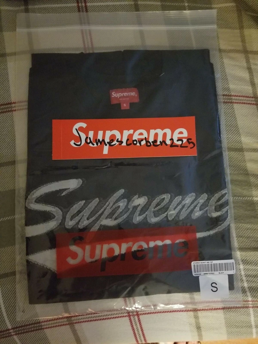 Supreme Intarsia Script SS20 Black Size Small - Ready To Ship