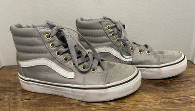 Vans Sk8-Hi High Top Canvas Sneakers Skate Boys Girls Kids Gray