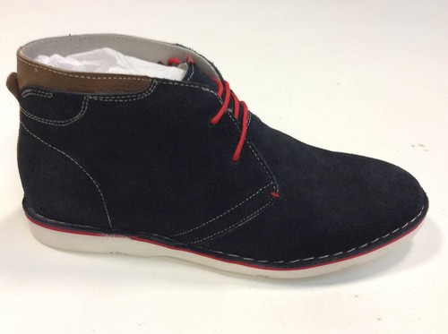 Scarpa moda estiva Bsl tipo Clarks in vera pelle blu uomo leggerissime |  eBay