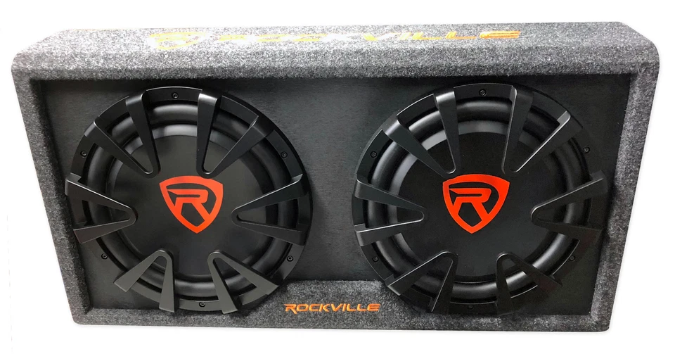 Caja de subwoofer para automóvil Rockville RG212CA doble 12" delgada ventilada 2000 vatios Foto 4 de 4