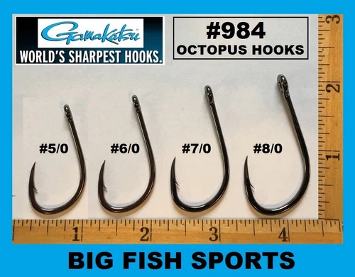 GAMAKATSU #984 4X STRONG OCTOPUS SE HOOKS Value Pack 8/0 98418-25 NEW! - Picture 2 of 3