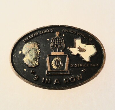 1 Vintage Lions Club Pin(s) - D 2A-I Melvin Jones Award Winner - ''3 in a Row'' 
