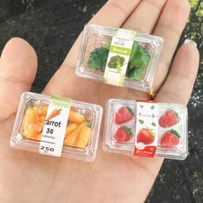 2PC 1:12 Scale Dollhouse Miniatures Pocket Food Vegetable Strawberry Fruit Box
