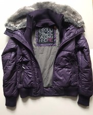 Khujo Women’s Sz S Purple Puffer Coat With Detachable Faux Collar From Germany