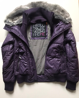Khujo Women s Sz S Purple Puffer Coat With Detachable Faux Collar From Germany