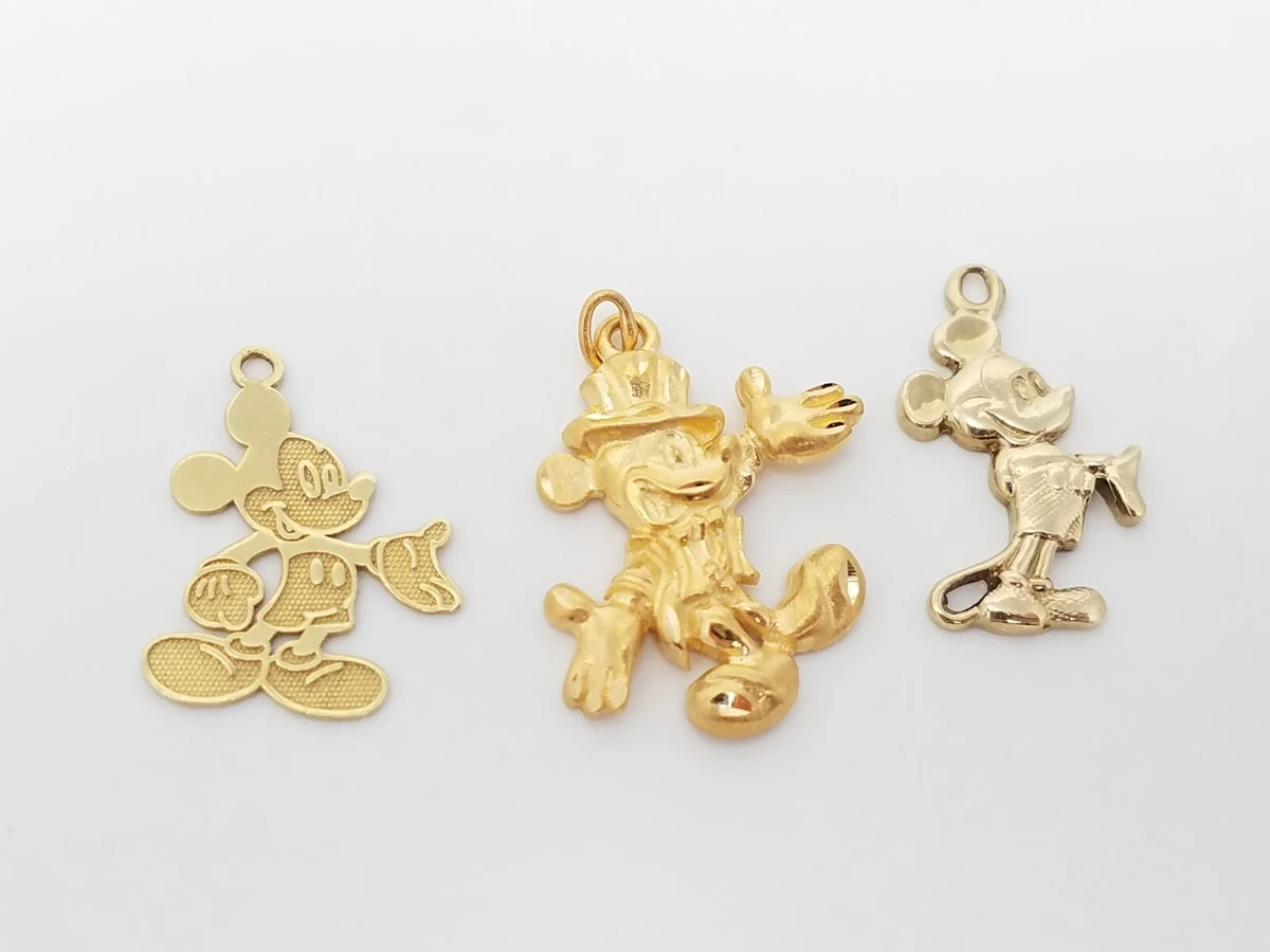 Three 14k Yellow Gold Authentic Disney Charms Pendants 8284 eBay