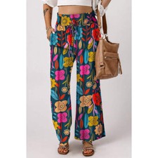 Printed High Waist Wide Leg Pants