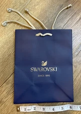 New Unused Swarovski Blue Paper Gift Shopping Bag Size Medium 8 x 6.5 x 4 inches
