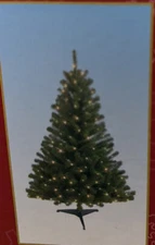 4.5FT Pre-lit Artificial Christmas Tree 100 Clear Lights,W/Lights&Stand FactSeal