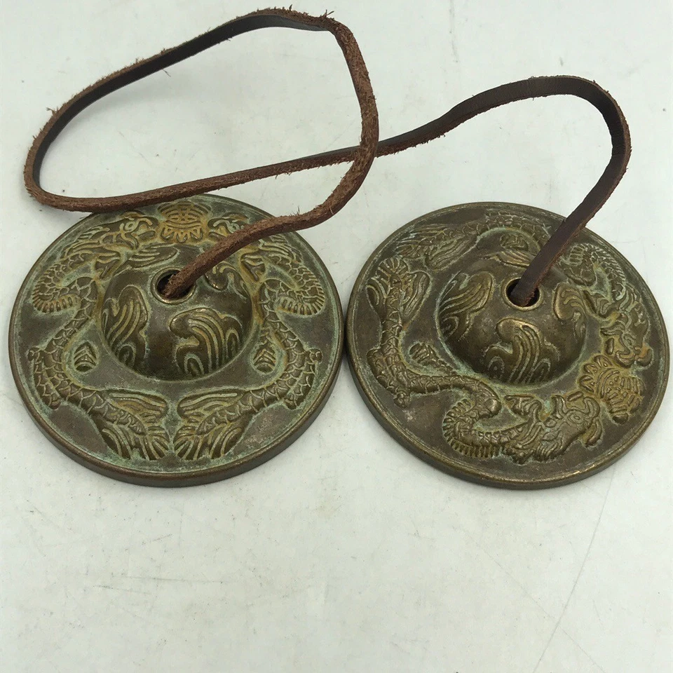 Campana nepalí de latón puro instrumento musical colgante adorno decoración Foto 3 de 4