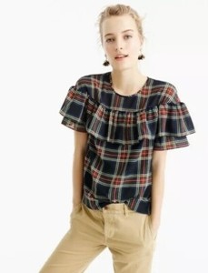 plaid ruffle top