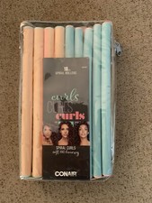 Conair 18 Piece Spiral Rollers - New In Package 2 Sizes  62504 Spiral Curls