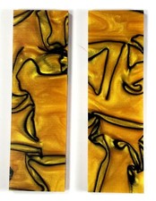 2 Pcs Of 1/4 Kirinite LIQUID GOLD Knife Handle Blanks Scales .25 x 5.75" x 1.75"
