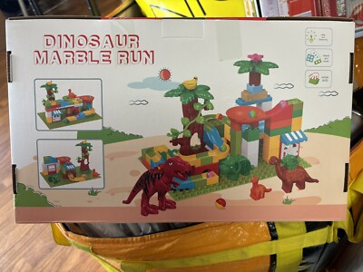 Marble Run for Kids Ages 2-6& Up (100pcs)- Dino Dash Building Block Marble ...