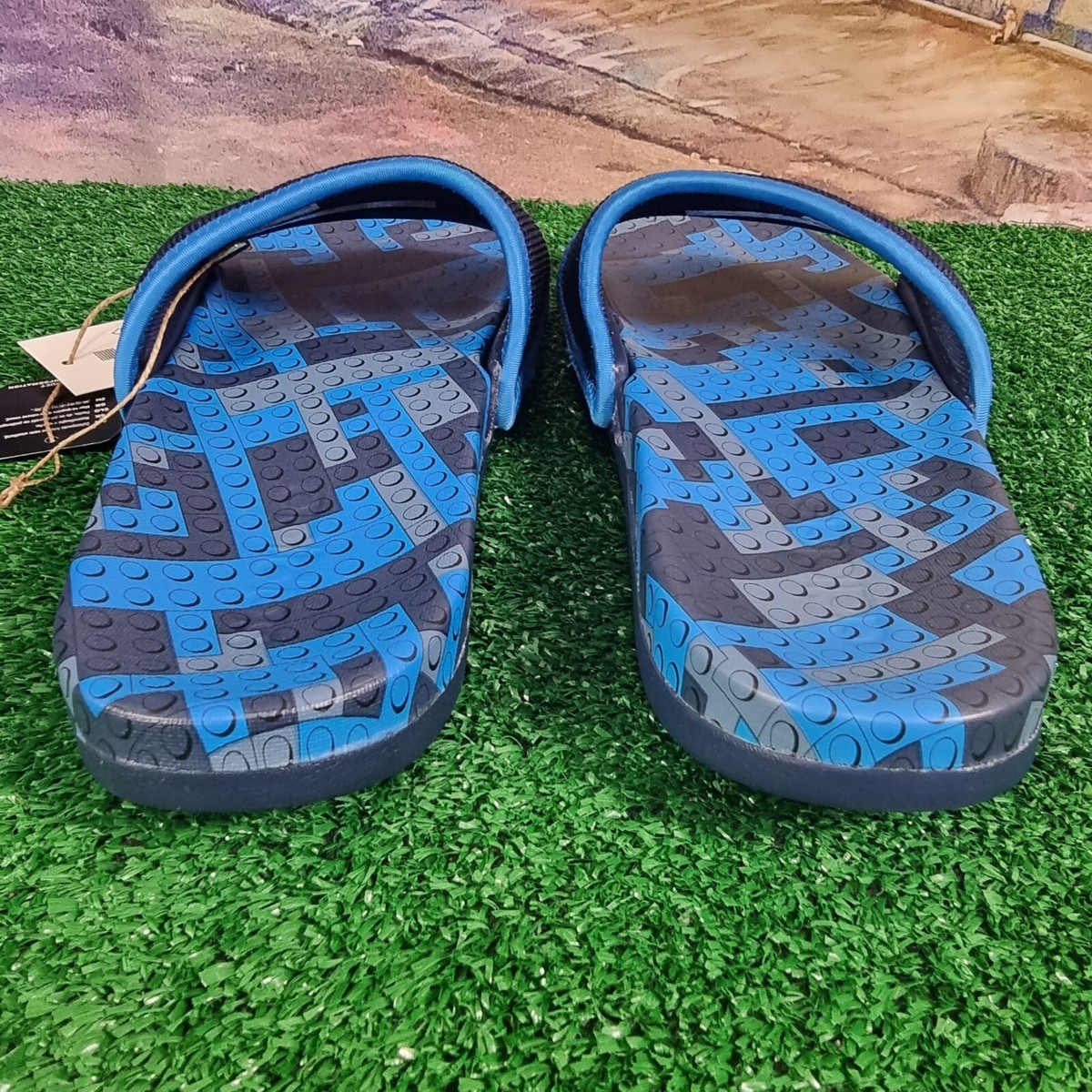 Adidas Adilette Comfort X Lego Slides Navy Blue Rush Men 7  display picture 3