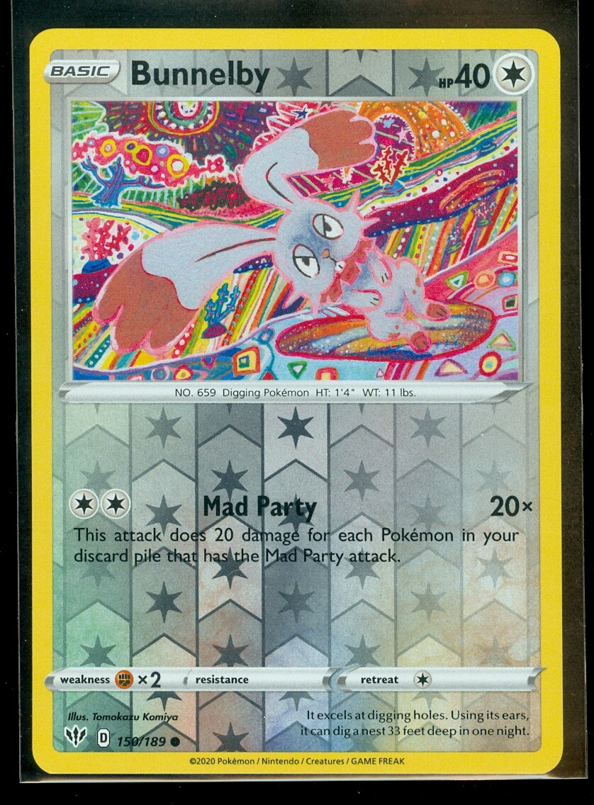 Pokemon BUNNELBY 150/189 Darkness Ablaze - Rev Holo - - MINT | eBay